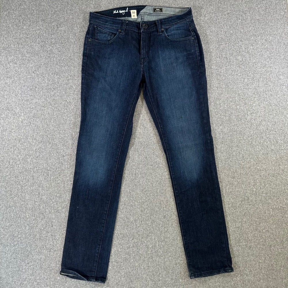 Volcom Vorta Slim Straight Fit Jeans Mens 33x32 Dark Wash Denim Skate Pants